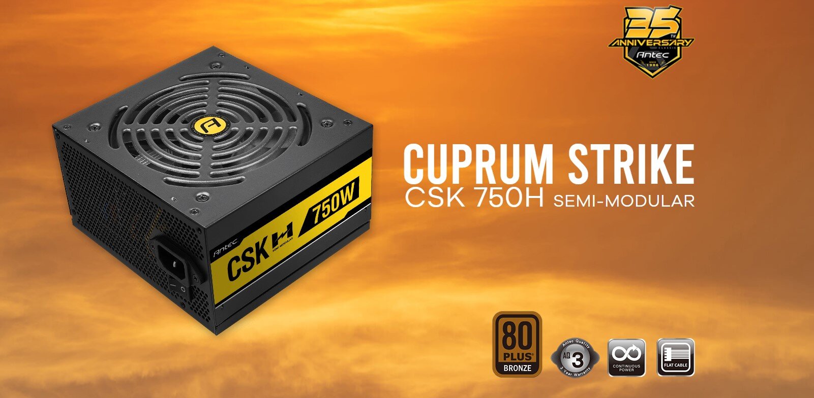 Nguồn ANTEC CUPRUM STRIKE CSK750 - 750w ( 80 Plus Bronze/Màu Đen)