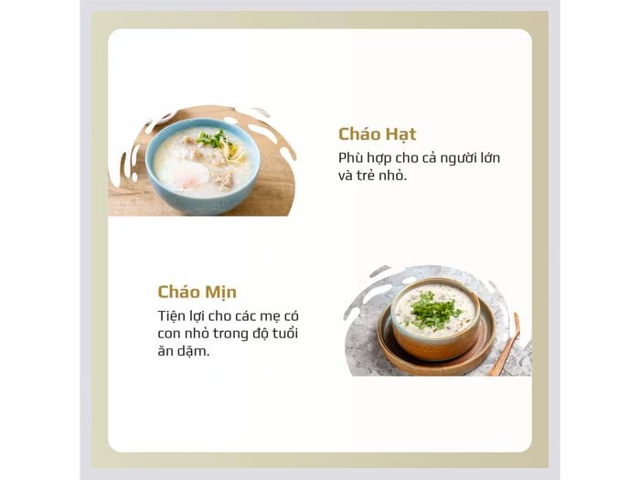 2 chức năng nấu cháo 
