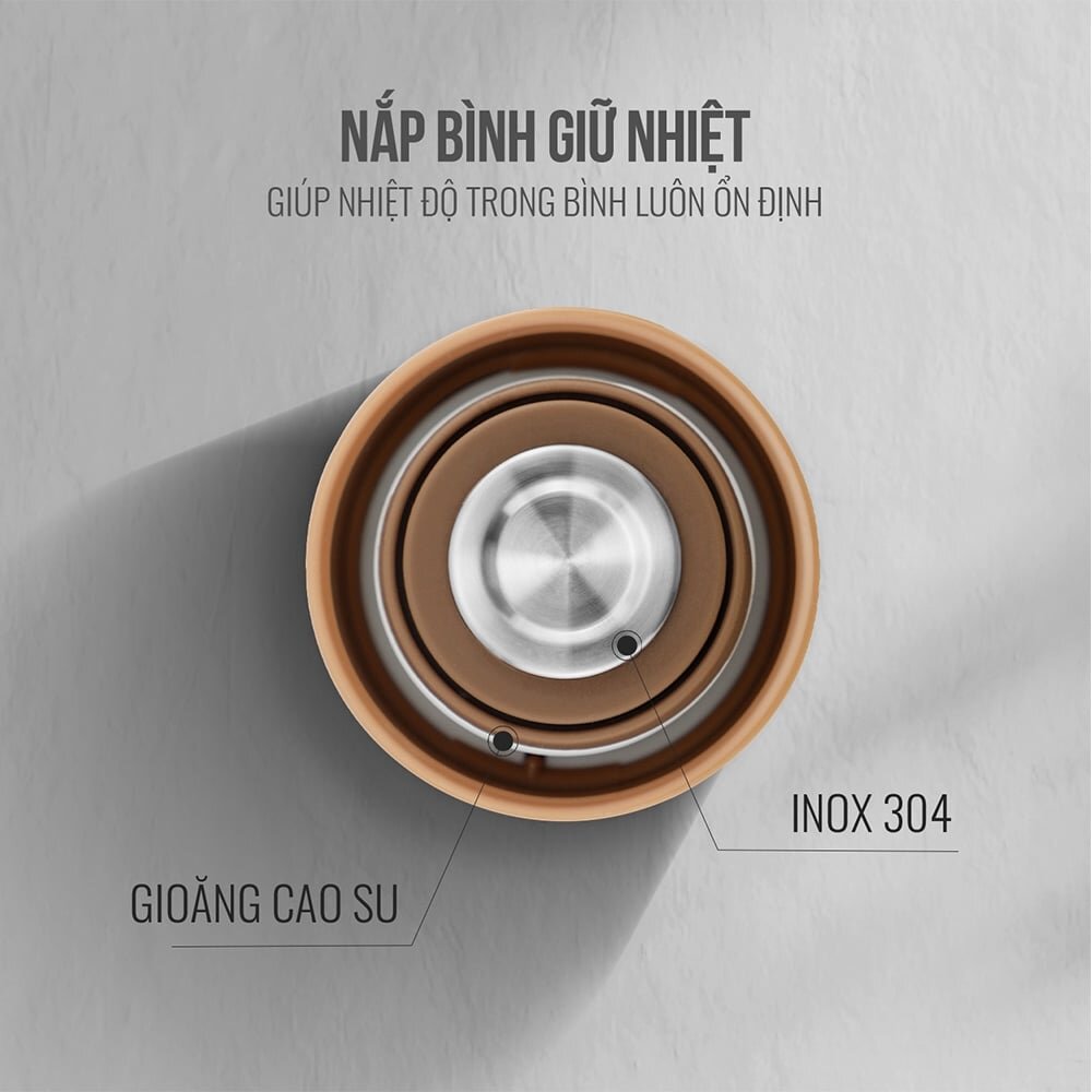 Bình giữ nhiệt có gioăng kín ở nắp Bình giữ nhiệt