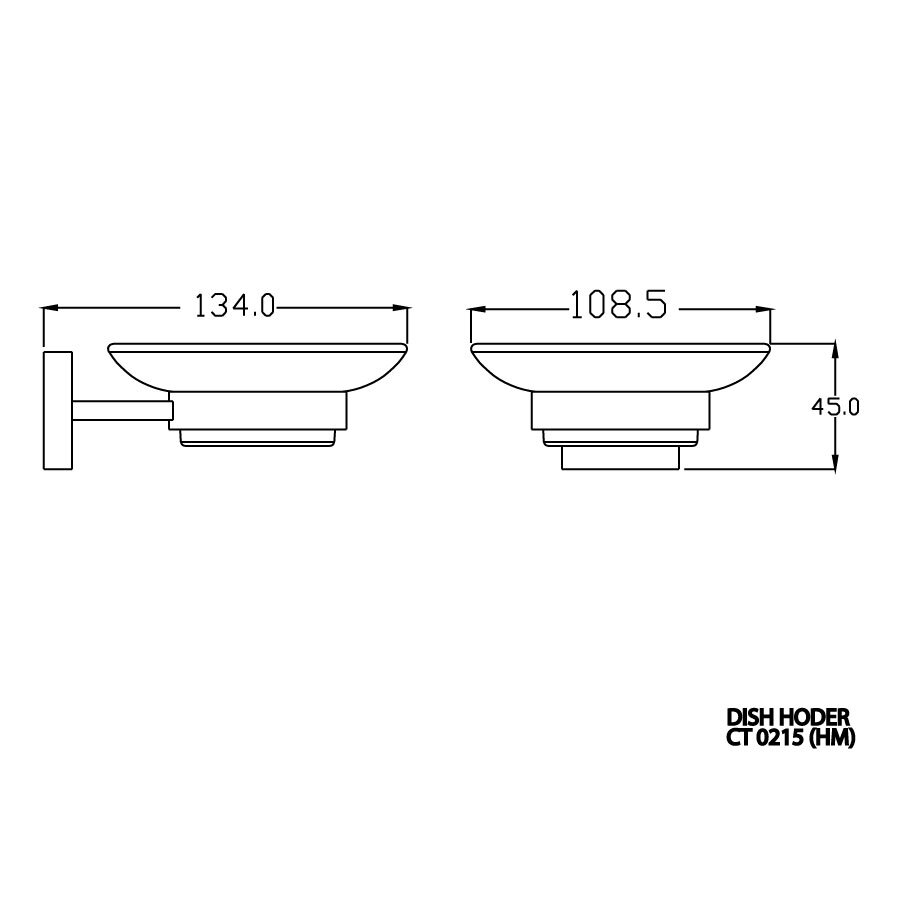 Bản vẽ kỹ thuật kệ đựng xà phòng COTTO CT0215(HM)