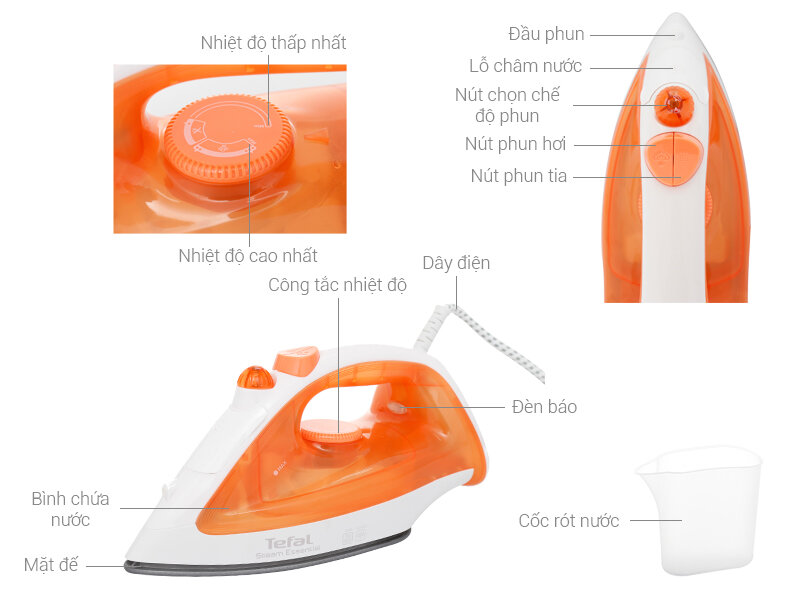 Bàn ủi hơi nước Tefal FV1022T0 Bàn ủi hơi nước Tefal FV1022T0