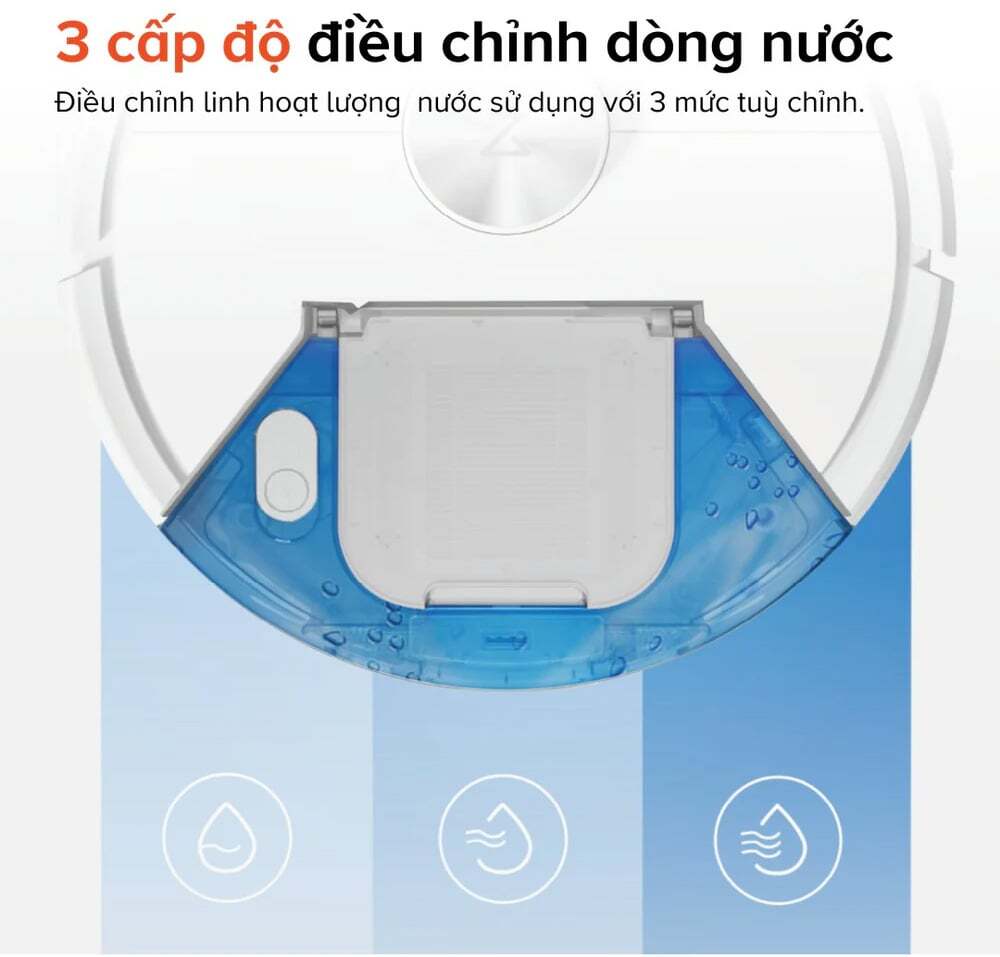 Hệ thống lau linh hoạt với 3 cấp độ dòng nước Robot lau nhà Roborock Q7 TF