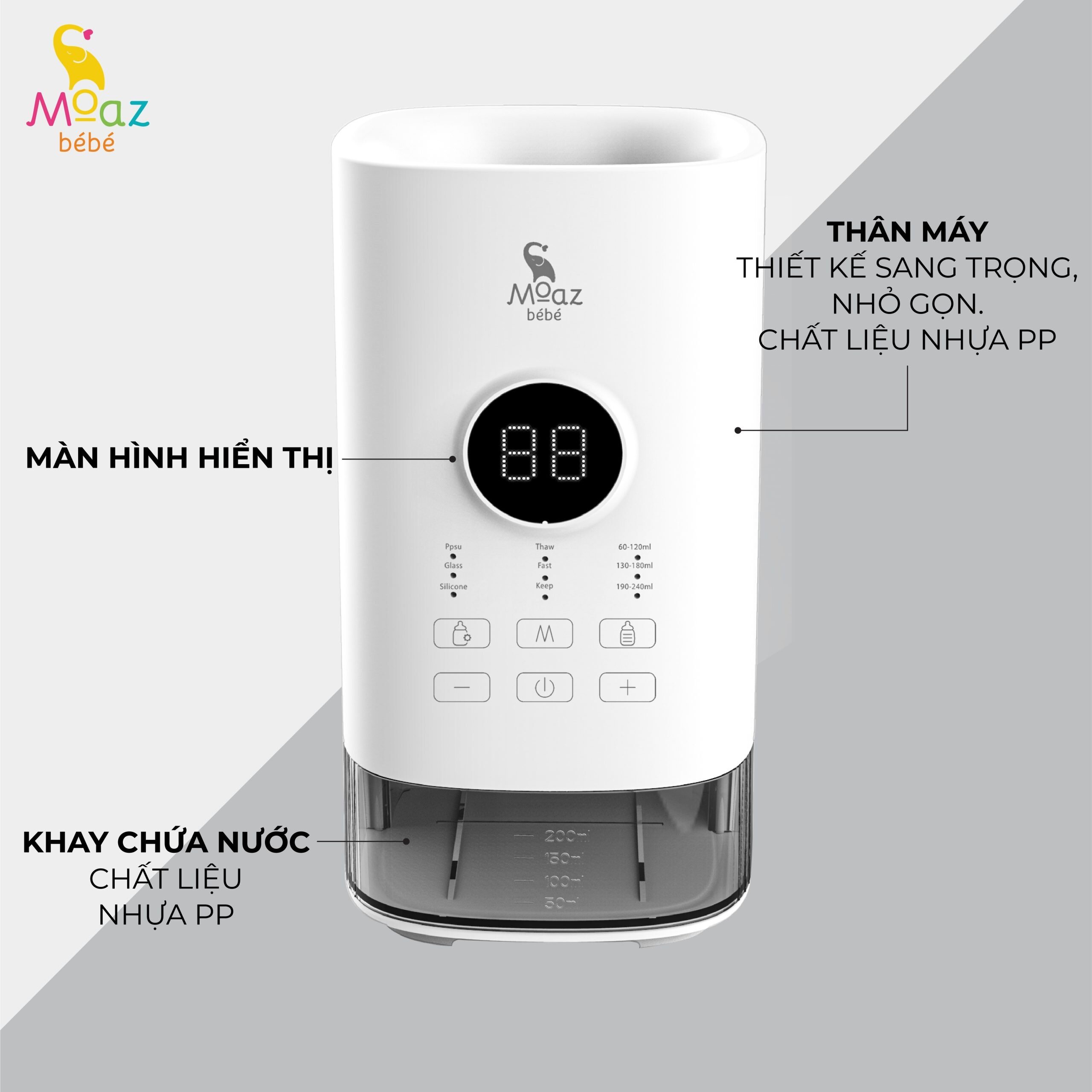 Thông số của máy hâm sữa thông minh MB-033
