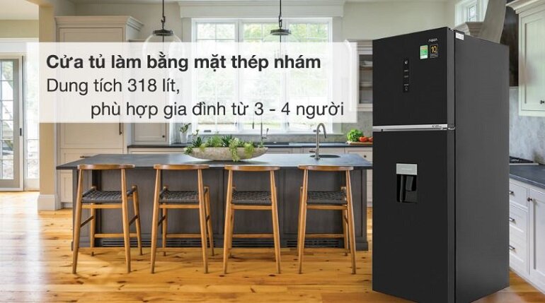 Thiết kế tủ lạnh Aqua T369FA(WGB) sang trọng nâng tầm không gian nhà bếp