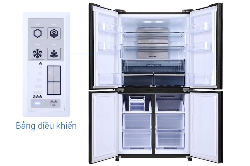 tổng dung tích sử dụng của tủ lạnh Sharp SJ-FX600V lên đến 525 lít