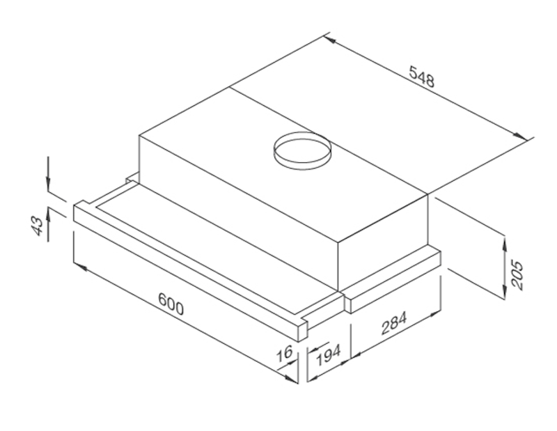 Máy hút mùi âm tủ Malloca MH 60SMC