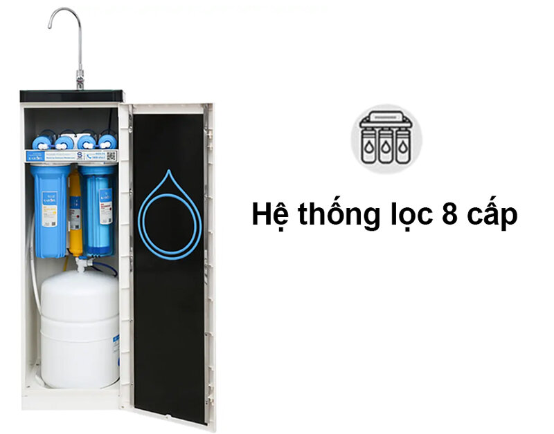 Máy lọc nước Karofi E8RO có hệ thống lọc 8 lõi