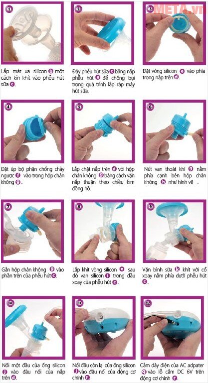 Máy hút sữa tay bằng điện 2 giai đoạn có mát xa silicone Upass UP1642