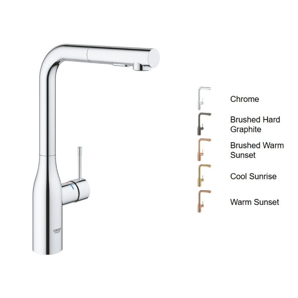 Vòi bếp dây rút nóng lạnh Essence GROHE 30270000 và các phiên bản mạ màu cực kì sang trọng