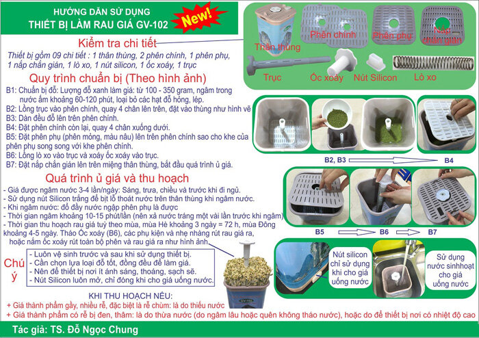 Máy làm giá đỗ sạch đa năng GV-102 - Tự động (new T4.2019)