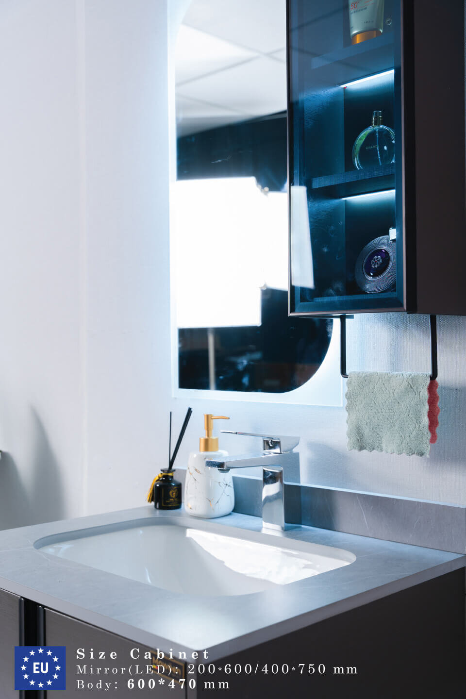 Bộ tủ chậu và gương led MOWOEN MW6602-60