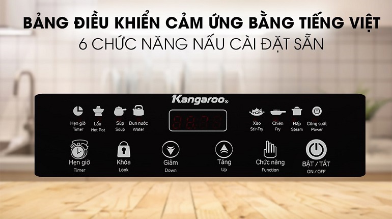 Bếp từ dương 1 vùng nấu Kangaroo KG18IH1 Bếp từ dương 1 vùng nấu Kangaroo KG18IH1