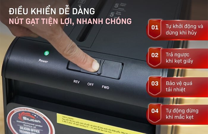 Máy hủy tài liệu Silicon PS-1005C