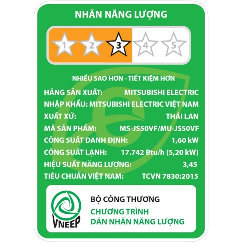 Máy lạnh Mitsubishi Electric 2 HP MS-JS50VF Máy lạnh Mitsubishi Electric 2 HP MS-JS50VF