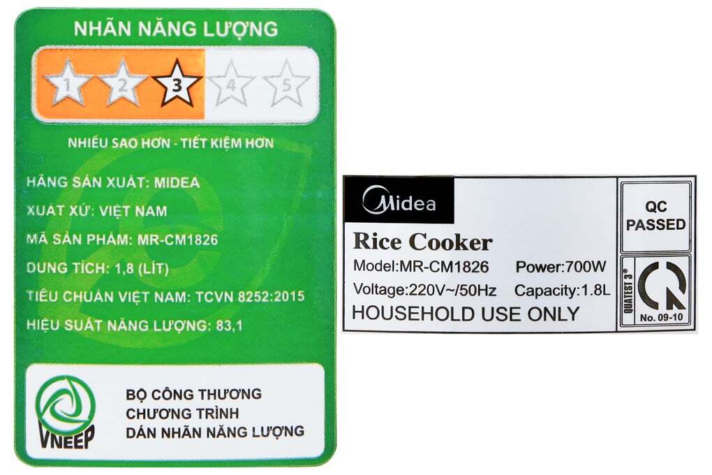 Thông số của nồi cơm điện Midea Thông số của nồi cơm điện Midea