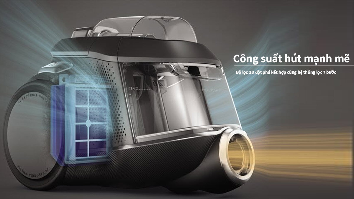 Máy hút bụi Electrolux PC91-5IBM sở hữu bộ lọc 3D và mức công sức hút ưu việt