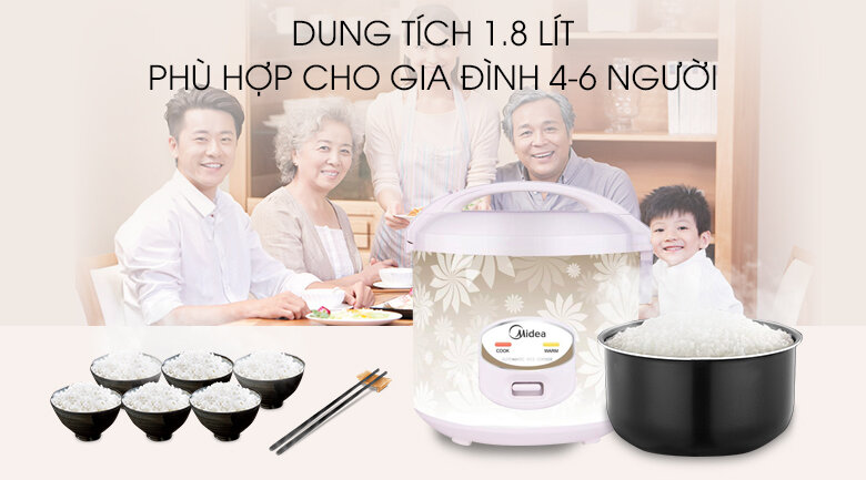 Nồi cơm điện Midea 1.8 lít MR-CM18SG
