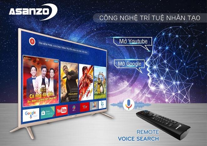 Smart Tivi Asanzo 43 inch 43VS9 Full HD, Android TV