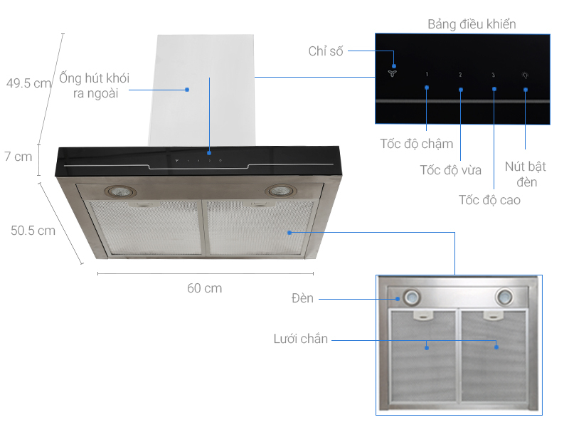 Máy hút mùi Electrolux EFC635SAR Máy hút mùi Electrolux EFC635SAR