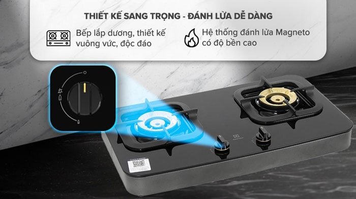 bếp ga Electrolux ETG7266GKR có thiết kế hiện đại