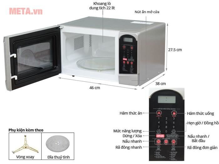 Lò vi sóng điện tử Sharp R-25D1(S)VN 22 lít