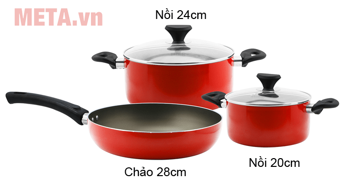 Bộ nồi chảo chống dính Elmich EL-1171 đáy từ (20cm, 24cm, 28cm) Bộ nồi chảo chống dính Elmich EL-1171 đáy từ (20cm, 24cm, 28cm)