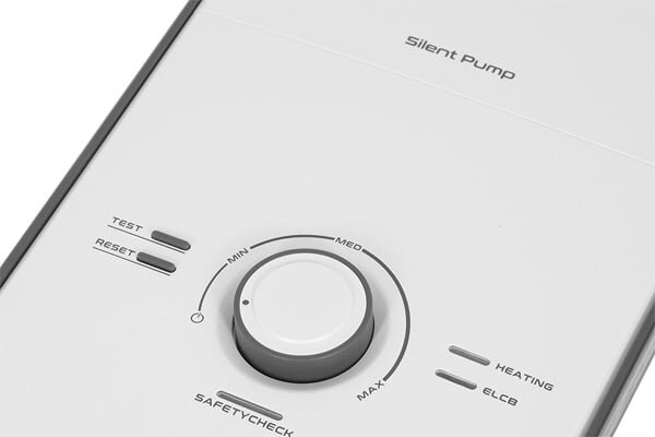 Bảng điều khiển của bình nóng lạnh trực tiếp Ariston Aures Premium 4.5P Ivory