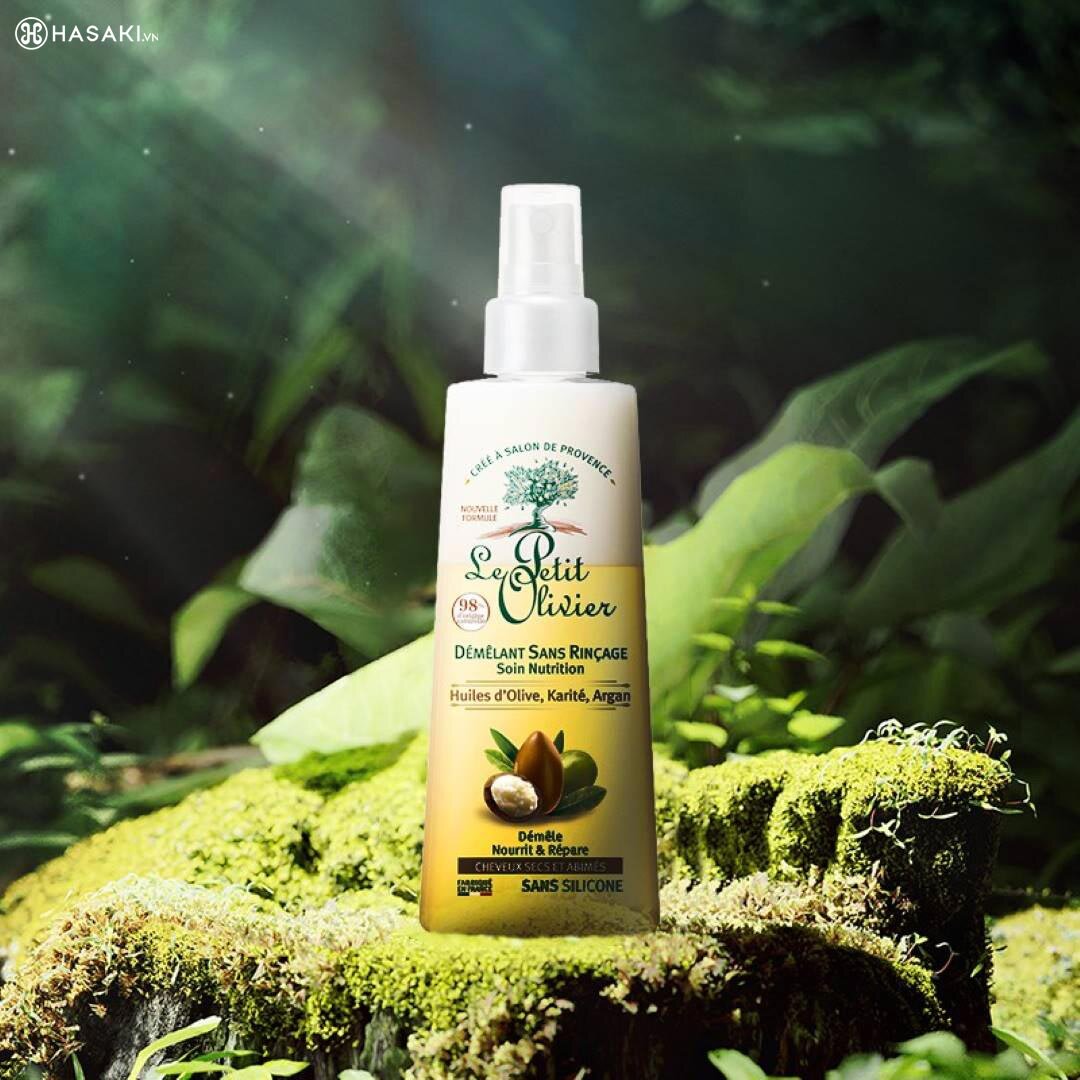 Xịt dưỡng tóc phục hồi hư tổn Le Petit Olivier chiết xuất dầu Olive, bơ hạt mỡ, dầu argan 150ml
