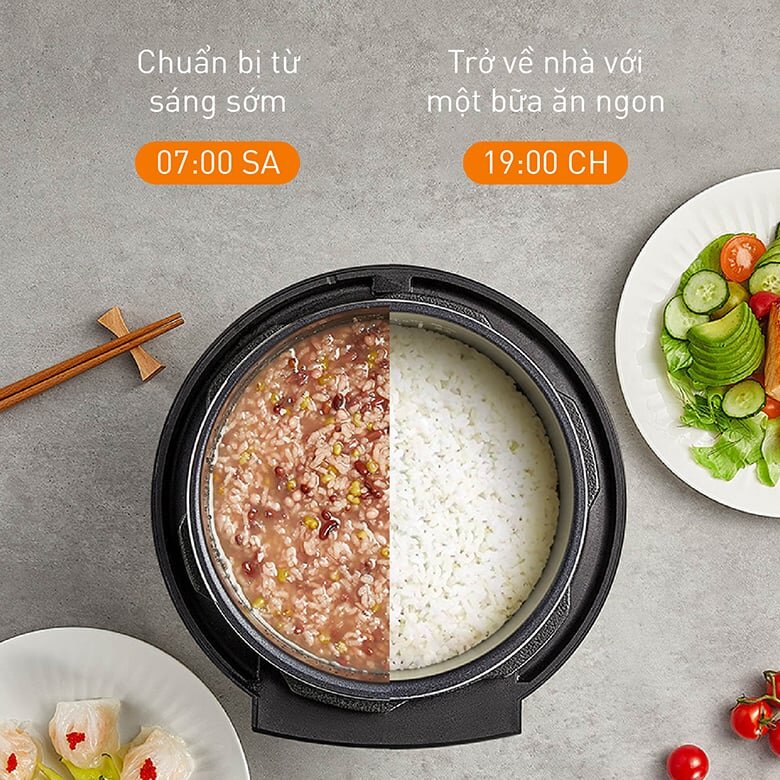 Panasonic NF-PC400KRA có chức năng hẹn giờ nấu lên tới 24 tiếng