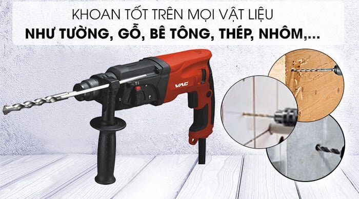 Máy khoan được trên nhiều loại vật liệu Máy khoan được trên nhiều loại vật liệu