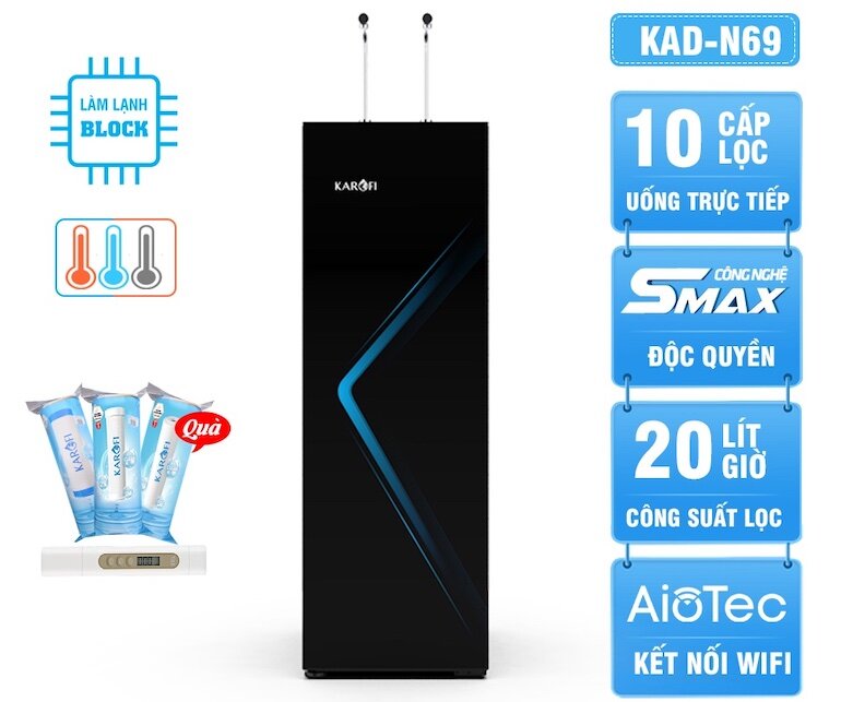 Máy lọc nước nóng lạnh Karofi KAD-N69