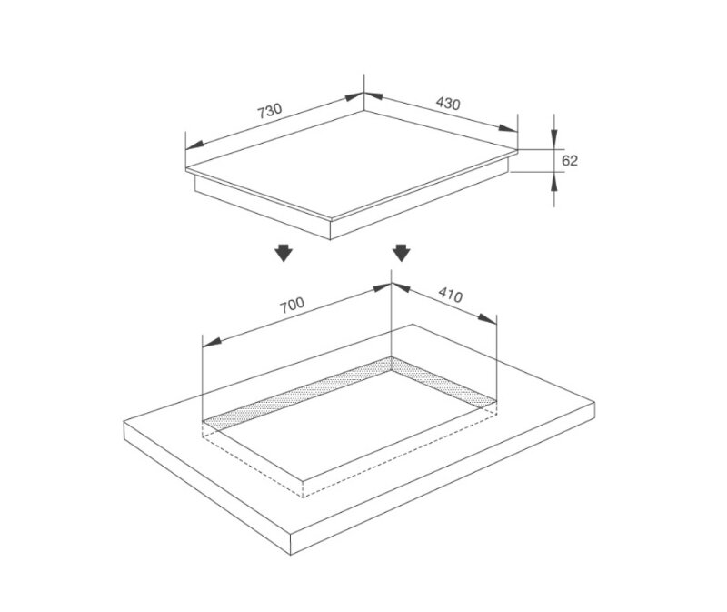 Bếp Điện Từ Âm 2 Vùng Nấu Malloca MH-732 ER