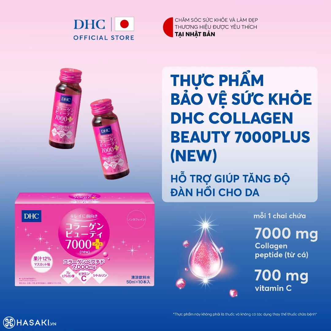 Sản phẩm Thực Phẩm Bảo Vệ Sức Khỏe Collagen Nước DHC Beauty 7000 Plus Dưỡng Ẩm Ngừa Lão Hoá hiện đã có mặt tại Hasaki