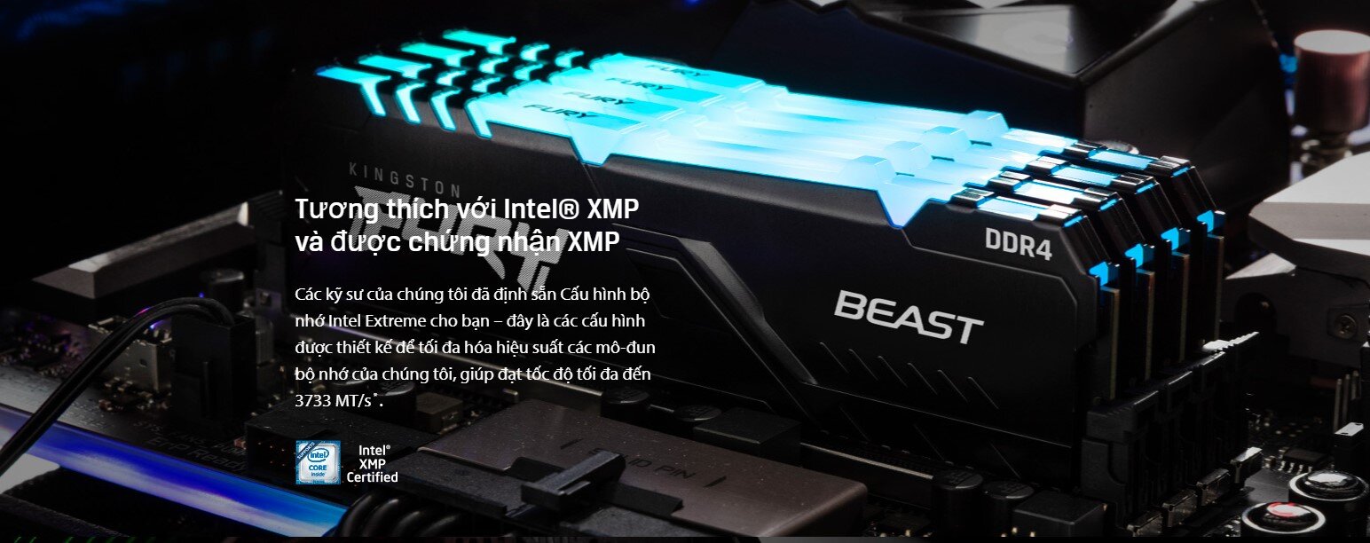 Ram Desktop Kingston Fury Beast RGB  ddr4