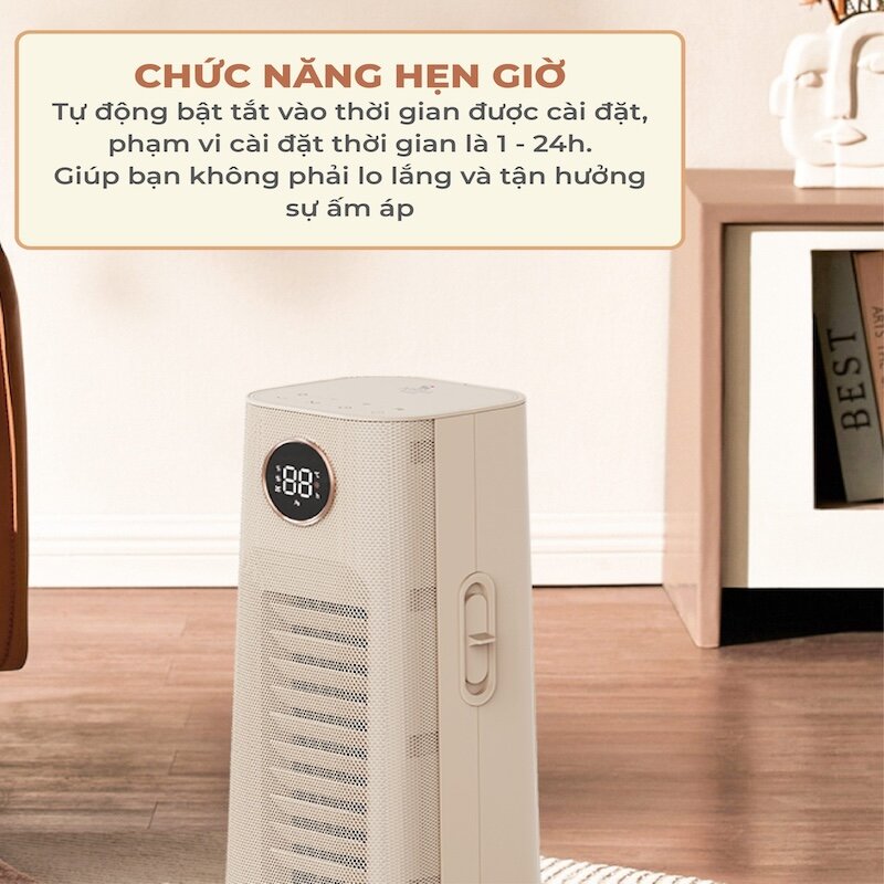 Ưu điểm máy sưởi điện đa năng PTC Moaz BéBé MB 077 (Ảnh: moazbebe).