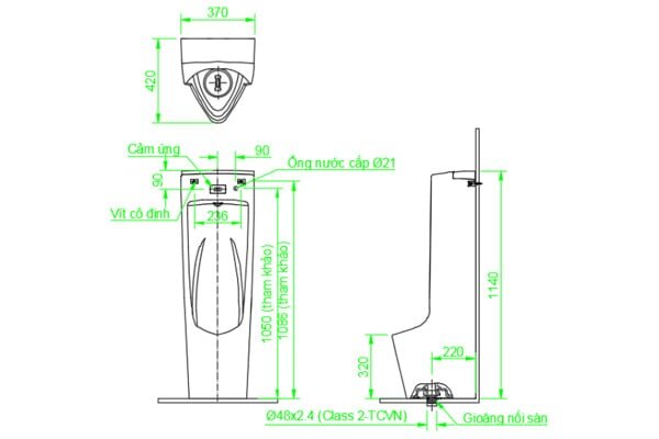 Hình ảnh minh họa bồn tiểu nam Inax Bồn tiểu nam