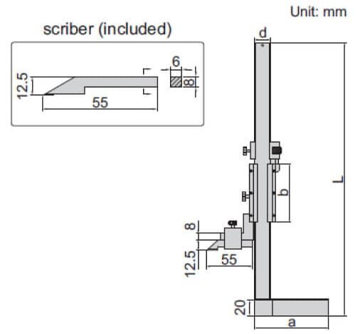 Thước đo cao cơ khí Insize 1253-200