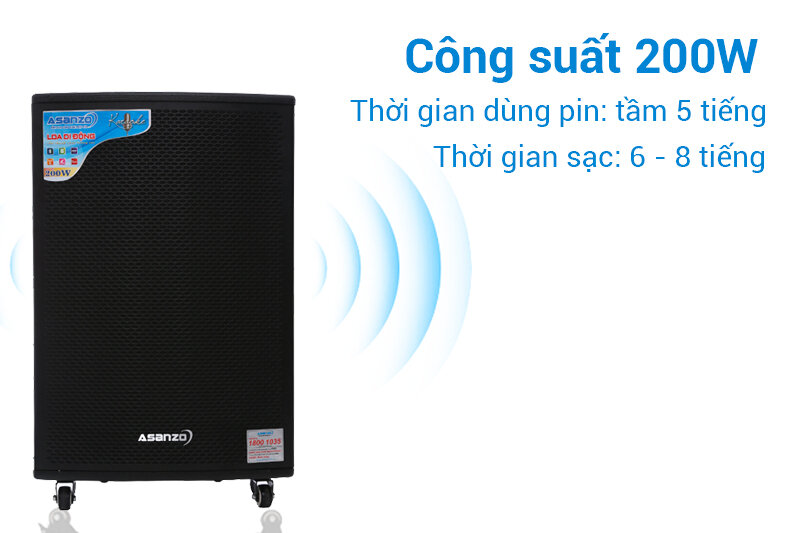 Loa kéo karaoke 200 W Asanzo ASK-7600 Loa kéo karaoke 200 W Asanzo ASK-7600