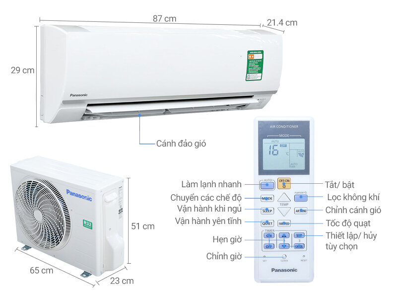 Máy lạnh Panasonic 1.5 HP CU/CS-N12SKH-8 Máy lạnh Panasonic 1.5 HP CU/CS-N12SKH-8
