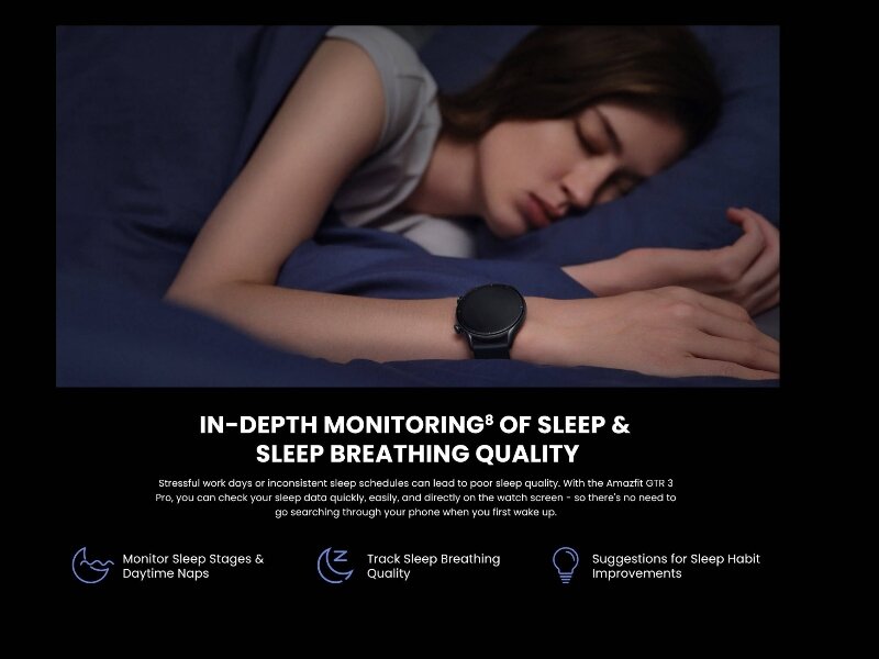 Đồng hồ thông minh Amazfit GTR 3 Pro theo dõi giấc ngủ