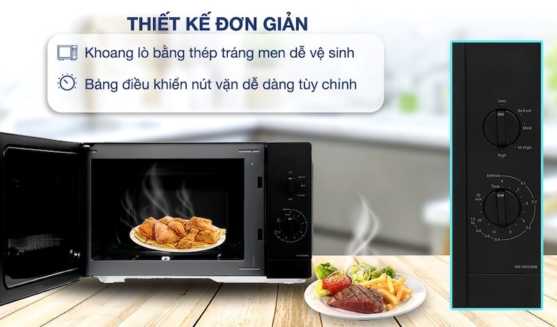 Lò vi sóng Panasonic NN-SM33NBYUE 3 Lò vi sóng Panasonic NN-SM33NBYUE có thiết kế đơn giản, dễ sử dụng