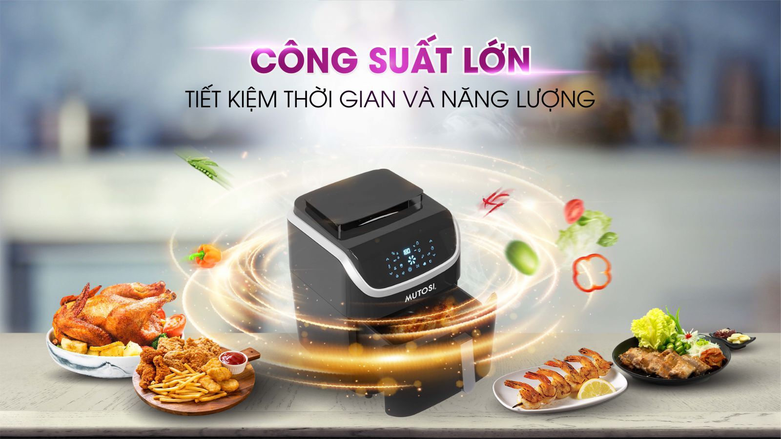 Nồi có công suất lớn tiết kiệm thời gian nấu ăn Mutosi MF-S102