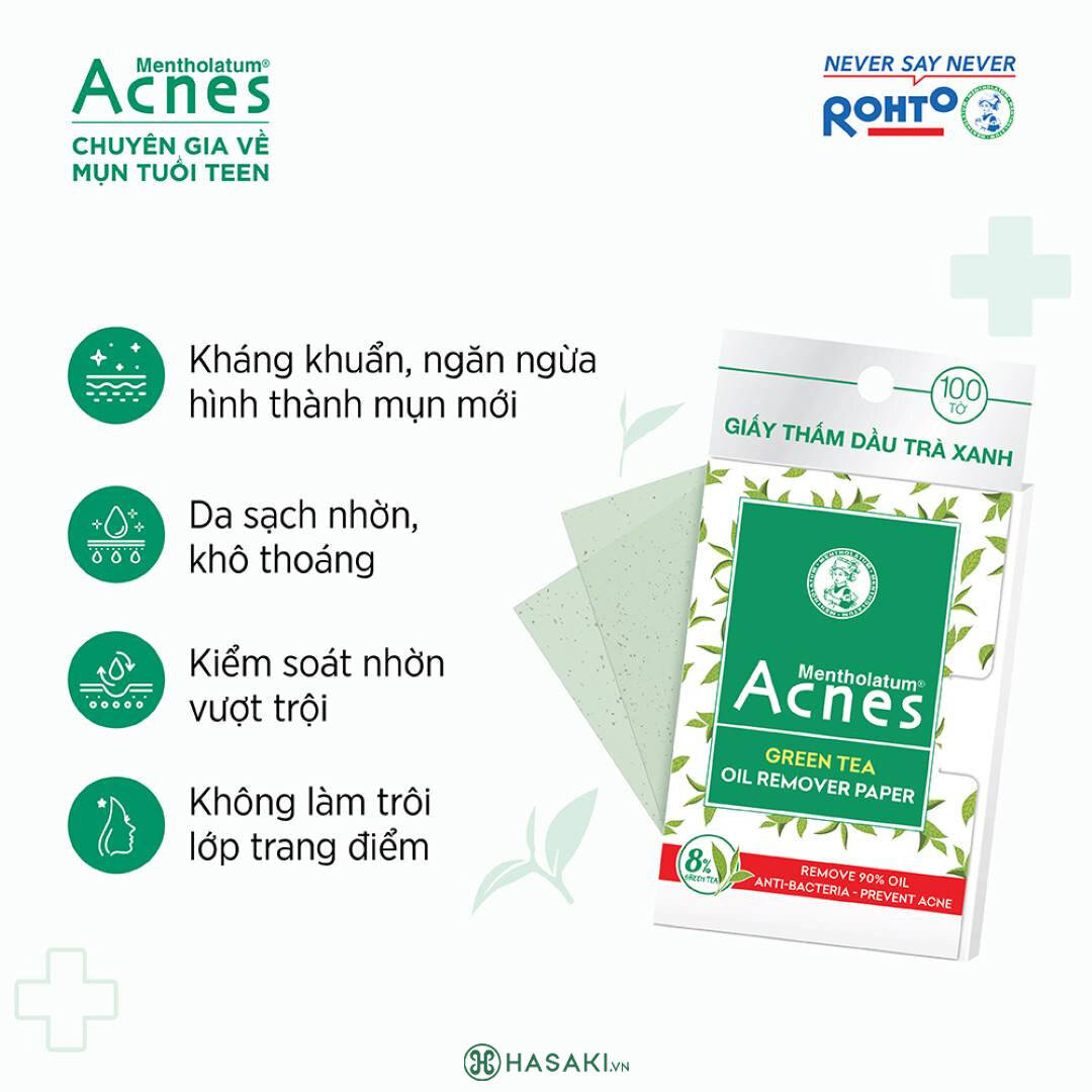 Giấy Thấm Dầu Acnes Trà Xanh 100 Tờ