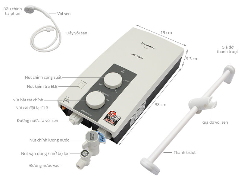 Máy nước nóng Panasonic DH-3JP4VH 3.5 kW