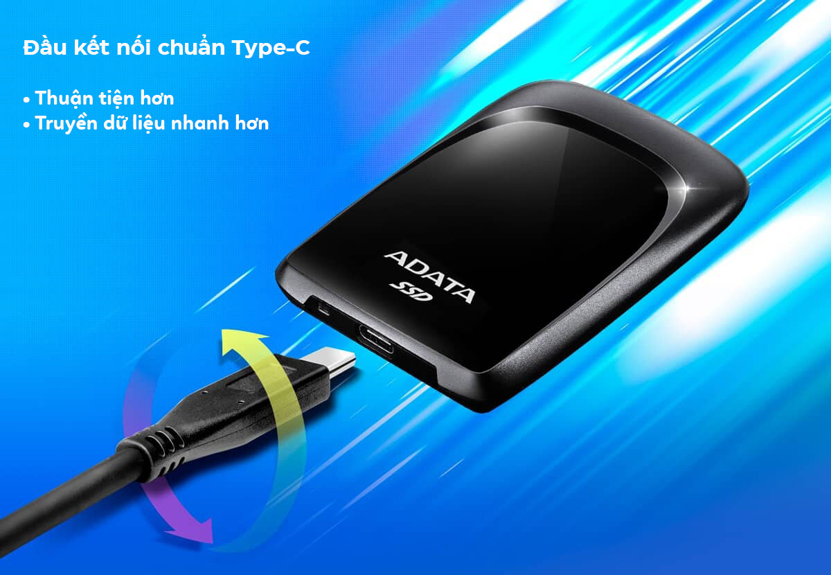 Ổ cứng di động SSD Adata ASC680 màu đen 