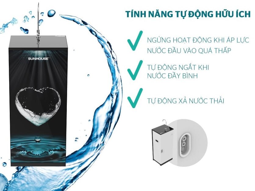 Máy lọc nước RO 9 lõi Sunhouse SHA8838K