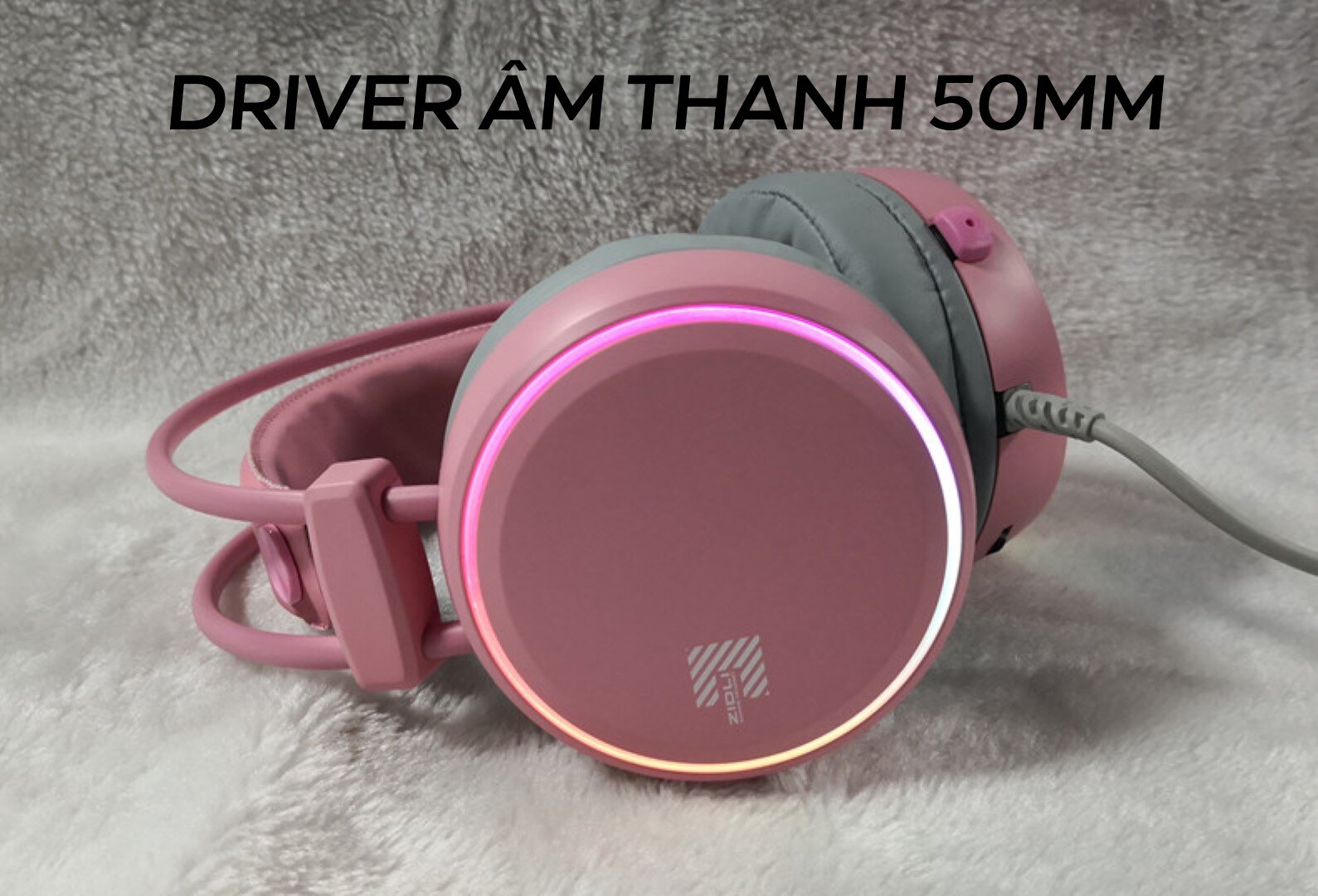 Tai nghe Zidli FCORE FH11U (7.1,USB, RGB) Màu Hồng