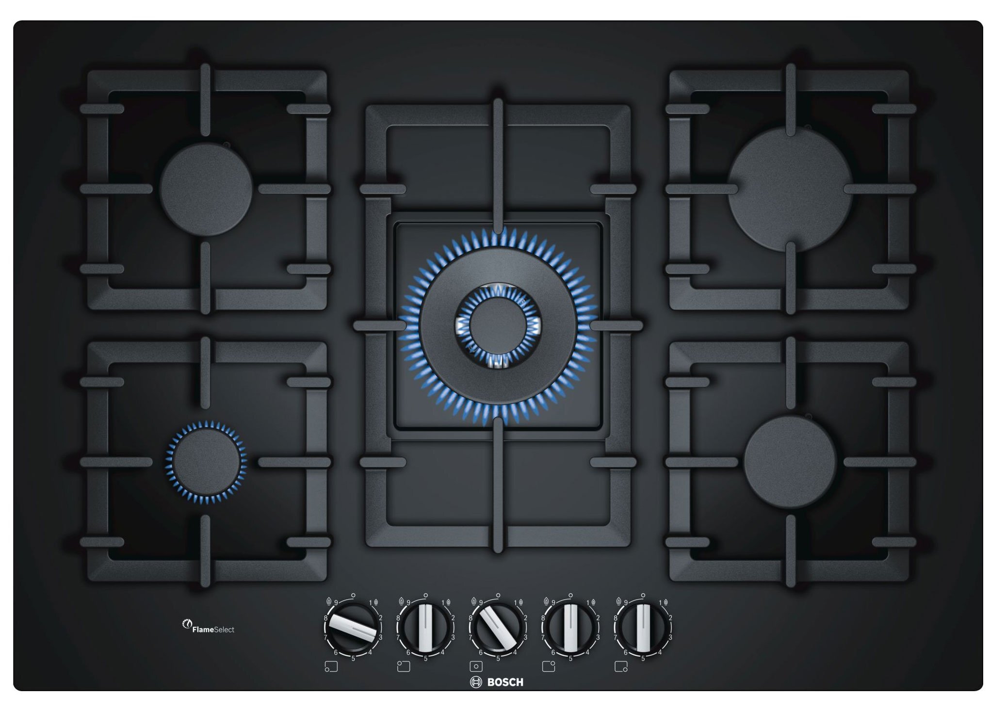 Bếp gas Bosch PPQ7A6B90 có 5 vùng nấu độc lập