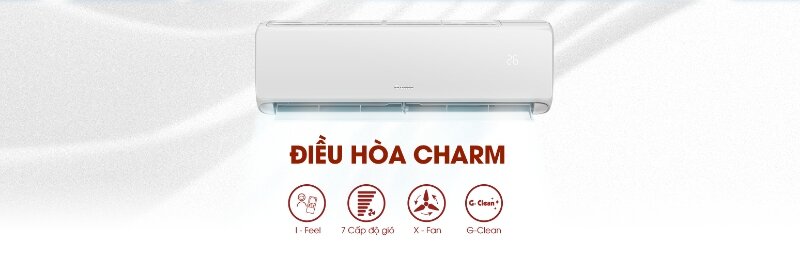 Điều hòa Gree Inverter 9000 BTU 1 chiều CHARM9CI làm mát nhanh