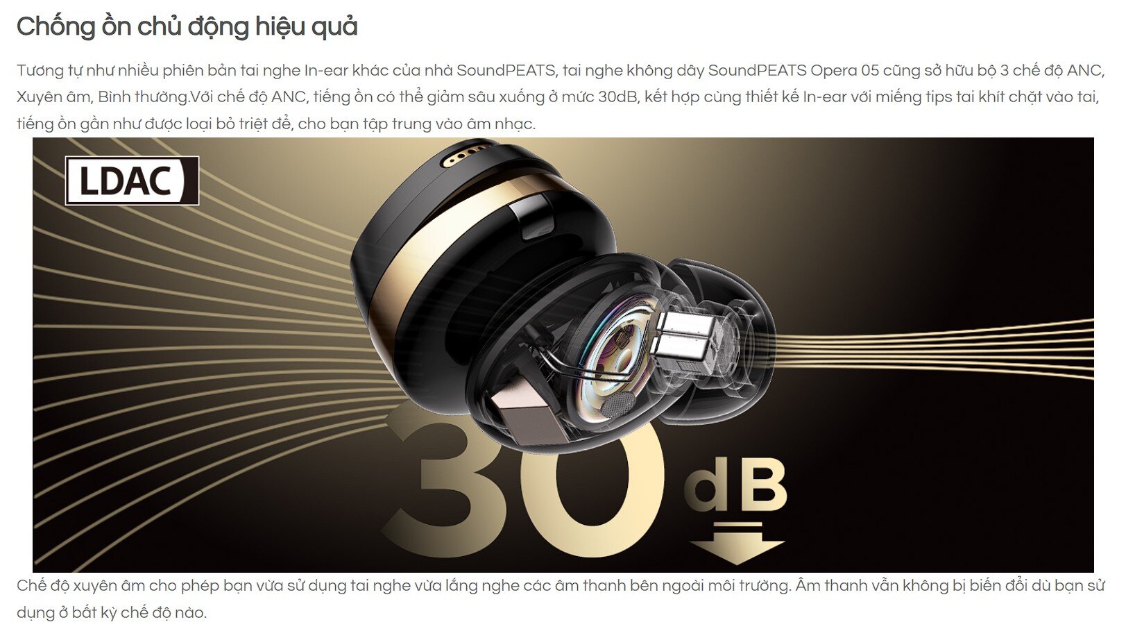 Tai nghe Bluetooth Soundpeats Opera 05 Đen